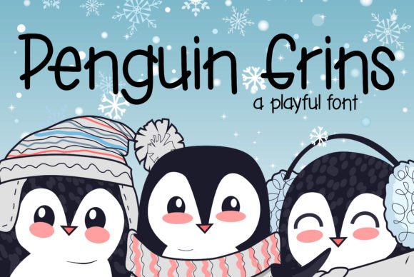 Penguin Grins Font for Winter Branding